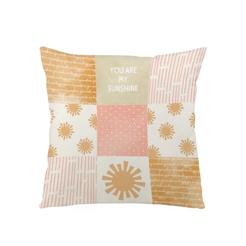 Hwmmbh Colorful Boho Sun Decorative Nursery Pillowcase Throw Pillow Covers Baby Boy Girl Cute Sunshine Stripes Pillow Cases Decor Gift for Nursery Baby Kids Newborn Teen Bedroom Playroom