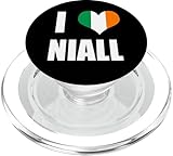 I Love Niall - Ireland Flag Heart PopSockets PopGrip: Swappable Grip for Phones & Tablets PopSockets PopGrip for MagSafe
