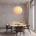 Fivemengo Large Rice Paper Pendant Light Kit, 20in White Globe Paper Lantern Lights, E26 Base, Japanese Hanging Lantern Lamp Japandi Chandelier for Dining Room Bedroom Office Living Room