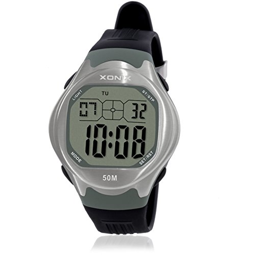 Preisvergleich Produktbild Jugendliche Elektronische Uhren,Led 50m wasserdicht Leuchtend Digital Schwimmbad Freizeit Student Herren-E