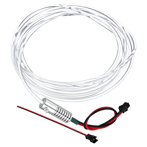 Image of PATIKIL 3mm 3.0m PMMA Side Glow Fiber Optic Cable Kit, with LED Aluminum Illuminator 12V 1.5W Guide Light Source Decoration for Home DIY Lighting, Green