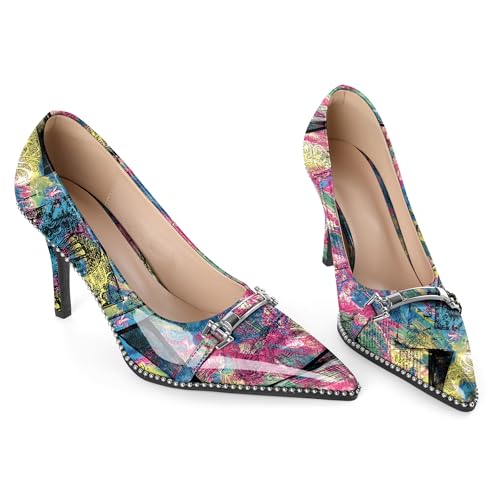 Image of Women's High Heel Pumps Stiletto Heel Pumps for Women Pointed Toe Heels Elegant Classic 3.5 Inch Beaded Pumps