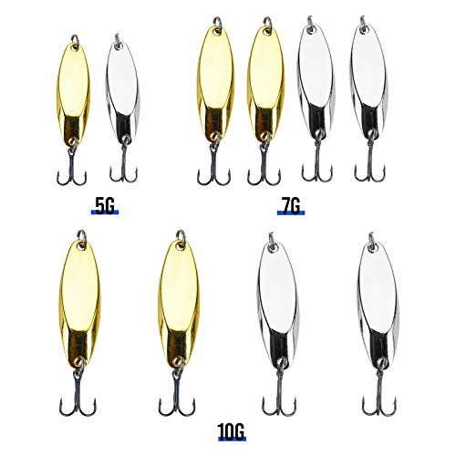 image for Sparkfire 10Pcs Fishing Lures, Fishing Spoon, Trout Lures, Bass Lures,