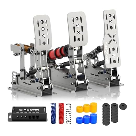 SIMSONN Plus X Pedals Sim Racing Pedals PC Racing Simulator Load Cell HE Hydraulic Pedal Support VAM and VAM Pro Haptic Pedals Reactor (Silver-P3-H3)