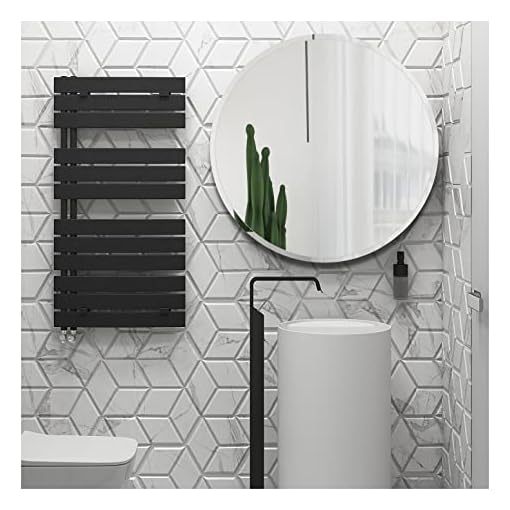 NUTTUTO 20" Frameless Round Mirror,Beveled Edge Bathroom Vanity Mirror