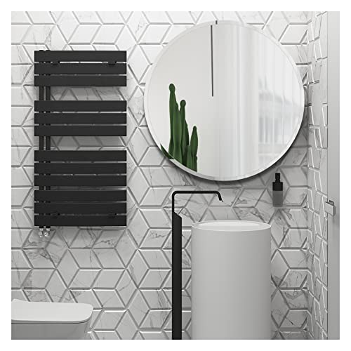 NUTTUTO 20" Frameless Round Mirror,Beveled Edge Bathroom Vanity Mirror