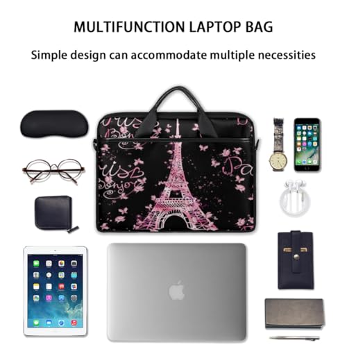 Bolso bandolera para laptop Pink Paris Tower 14-15.6 pulgadas miniatura 3