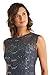 R&M Richards Womens Full Length Sleeveless Sequined Evening Gown Dress, Charcoal, 14 US
