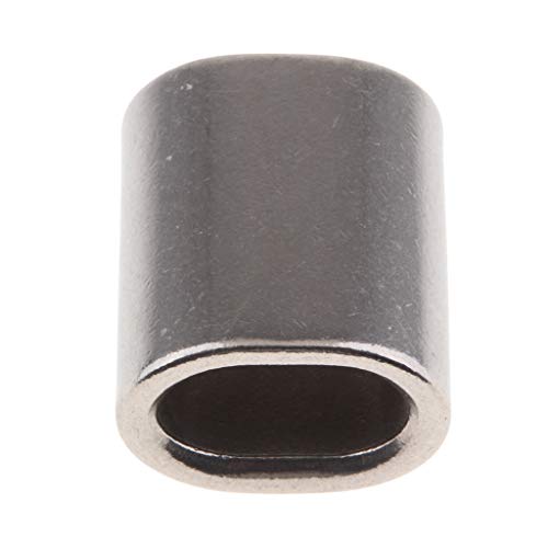 figatia Virola oval de aço inoxidável para cabo de engaste 14 mm, 16 mm, 18 mm, 20 mm - 14 mm