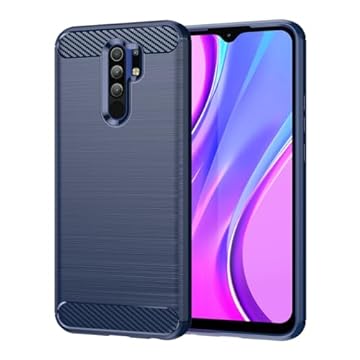 Vavies Capa para Redmi 9/para Redmi 9 Prime/Poco M2/Poco M2 Reloaded M2004J19PI Capa de Fibra de Carbono Slim Macio TPU Capa Protetora de Absorção de Choque Capa de Telemóvel à Prova de Choque para