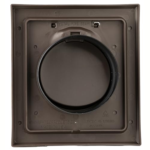 Image of NO-PEST VENT Dual Door Dryer Vent Cover 4 Inch Outdoor, Made in USA, Highest UV-Resistant Plastic, No Lint-Collecting Screen (Brown, 4 inch Plastic Vent With Collar)