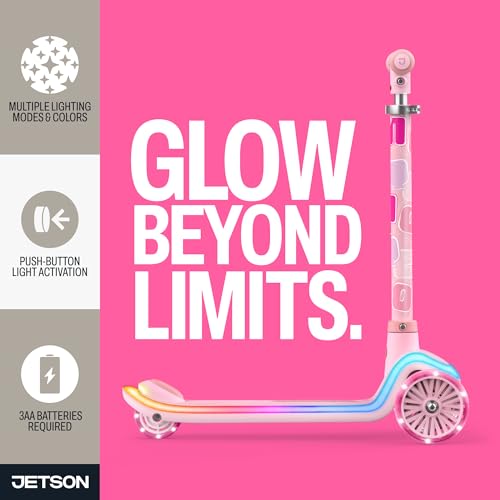 Image of Jetson Twee 3-Wheel Light-Up Kick Scooter, Kids' Scooter with LavaTech Deck Lights, Adjustable Handlebar Height, 4.7-Inch Wheels, Ages 3+