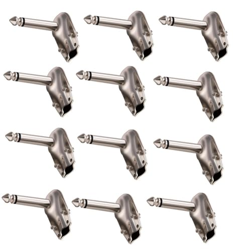Homeponnew Lot de 12 fiches jack mono coudées 6,35 mm (1/4