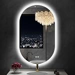 S·BAGNO 20'x32'' Ovale LED Miroir salle de bain avec lumières, anti-fog, 3 Couleurs Température & Rétroviseurs réglables pour mur de salle de bain avec fonction mémoire, étanche, anti-éblouissement