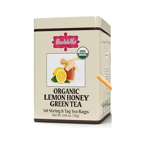 Brew La La Organic Green Tea -Lemon Honey Flavor - 50 Tea Bag Tin Cover