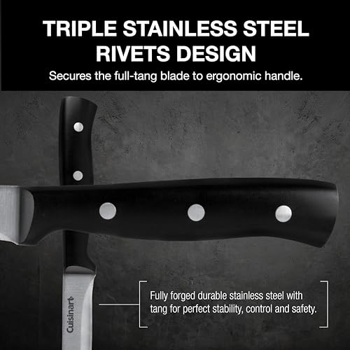 Ensemble de 6 couteaux à steak Cuisinart à triple rivet, en acier inoxydable à haute teneur en carbone (TRC-H6SKC)
