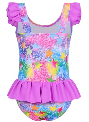 Image of Toddler Girls One Piece Ruffle Swimsuit Mermaid Bathing Suit 2-7Y