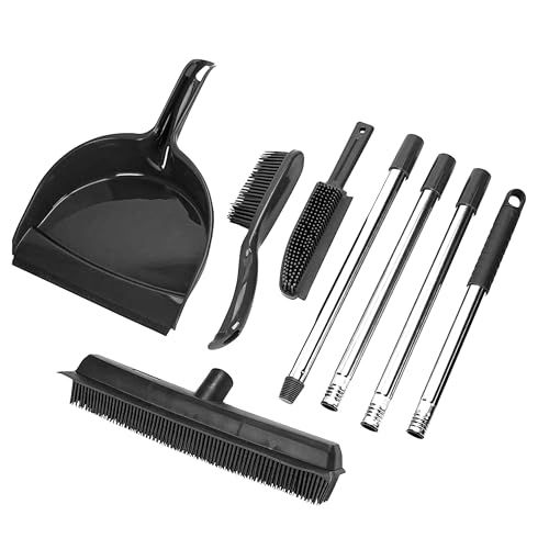 OVENTE Carpet Rake Rubber Broom for Pet Hair Removal with
