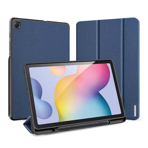 DUX DUCIS [Domo] Schutzhülle für Samsung Galaxy Tab S6 Lite (2020/2022 / 2024), dreifach gefaltet, PU-Leder, mit Stifthalter und automatischer Sleep/Wake-Funktion, Blau