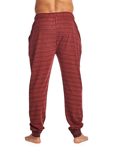 Men's Jersey Knit Jogger Lounge Pants - Striation Burgundy - Small4
