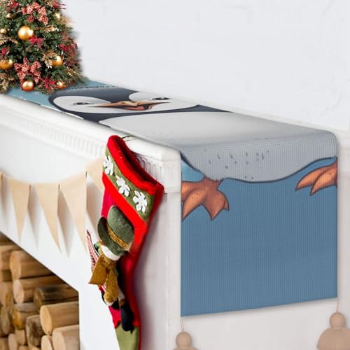 Chemin de table rustique pingouin heureux déco salon bohème - 7