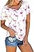 Karuina Womens Short Sleeve Shirts Casual Summer Tops Flamingos Printed Tees Blouse