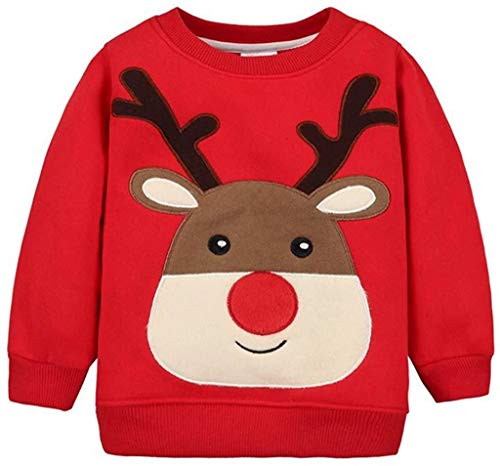 Noël Pull-Over Enfant Épais T-Shirt Bébé Sweat-Shirts Tops pour Fille et garçon 1-5 années Cover