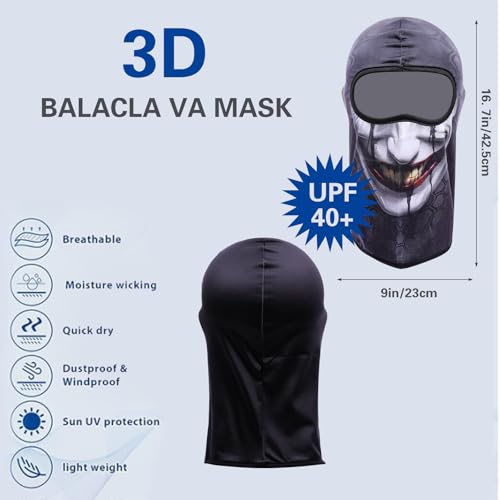 Image of Balaclava Mask 3D Print Full Face Mask Cooling Neck Gaiter Sun Protection Face Cover Mask Windproof Ski Mask