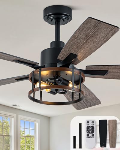 Image of Bella Depot 52 inch Gold Ceiling Fan with Light, Black-01