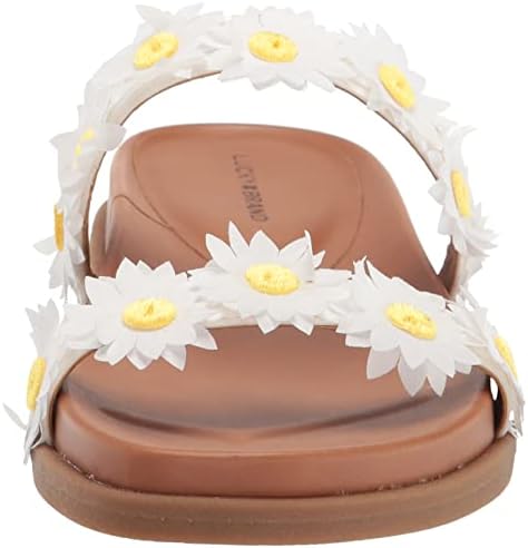 Lucky Brand Women's Pallyon Daisy Slide Sandal, White, 9 | Image 1