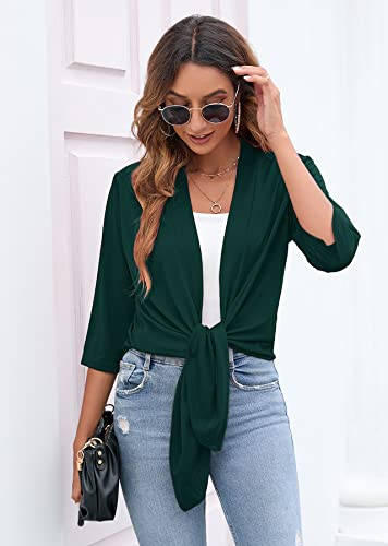Image of Heymoments Women's Lightweight Open Front Cardigans 3 /4 Sleeve Casual Soft Drape Fall Cardigan S-2XL