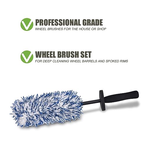 Image of LUKCOZMO Car Rim Wheel Cleaning Brush - Metal Free Soft Synthetic Wool, Highly Water Absorption (Rim Brush)