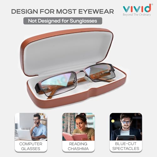 Image of VIVID Vision Unisex Adult Eyewear Specs Case Cover | Screw Driver | Free Cloth | Protect Eye Glasses | Chashma Dibbi | Spectacle Box | HINGE-SPRING | Metal | 3 IN 1