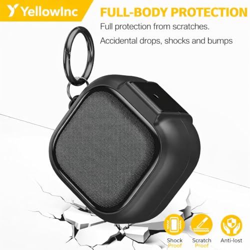 Image of Full Body Armor Case Cover for Samsung Galaxy Buds 4 and 4 Pro with Metal Keyring, Built-in Phone Stand, Locking-Switch Cover (Black, Full Body Armor)