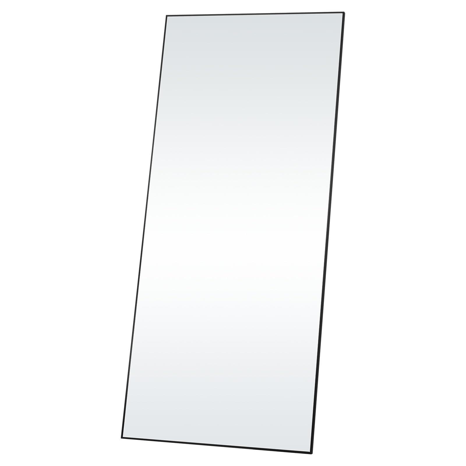 VEVOR Specchio a Figura Intera 1800 x 785 mm Extra Grande da Terra, Rettangolare, da Appendere o Appoggiare, Telaio in Lega di Alluminio, da Toeletta per Camera da Letto, Nero