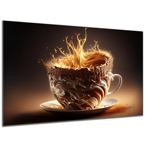 DARO Design - witziges Küchen-Bild auf 6mm HDF 40x30 cm Crazy Kaffee-Tasse - Wand-Deko Bilder Lustiges Geschenk