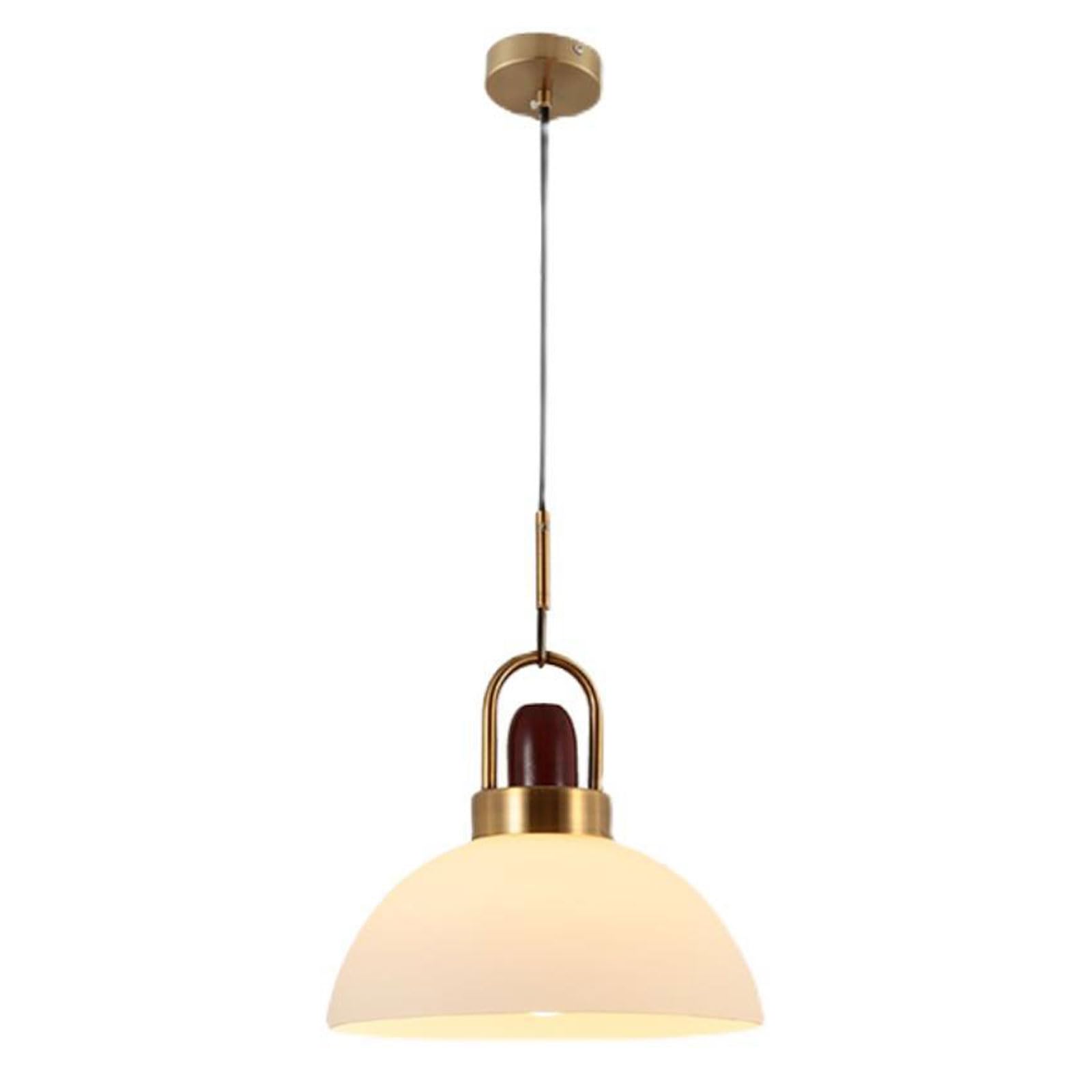 RSZCSMO 11.81in Spherical Bedside Pendant Light Cream E26 Single-Head Glass Multi-Option Bedroom Hanging Lamp Cafe, Bar Counter, Study Lighting Fixture