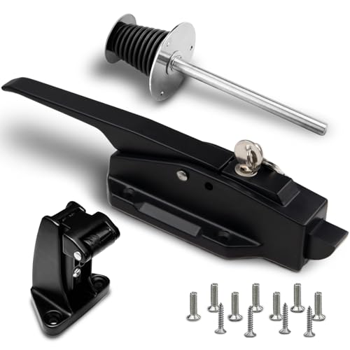 Preruner Walk in Cooler Door Handle, Walk in Cooler Door Closer Complete Latch Kit, Freezer Doors Handle (Mystic Black, 1/5 In-3/5 in(Offset)) by Preruner - Used condition - US$38.61
