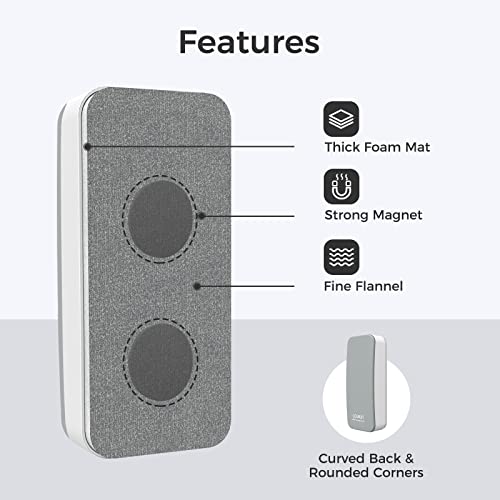 LOUKIN 2 Pack Magnetic Dry Erase Eraser, Whiteboard Eraser, Glass Board Eraser(Gray), Two Bottles of 3.4 oz Whiteboard Cleaner Included, for Classroom, Home and Office Use image 8