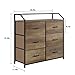 HOMECHO Fabric Dresser with 6 Drawers, Wide Chest of Drawers with Wood Top, Sturdy Metal Frame, Furniture Storage Tower for Bedroom, Closets, Hallway, Entryway, Rustic Brown