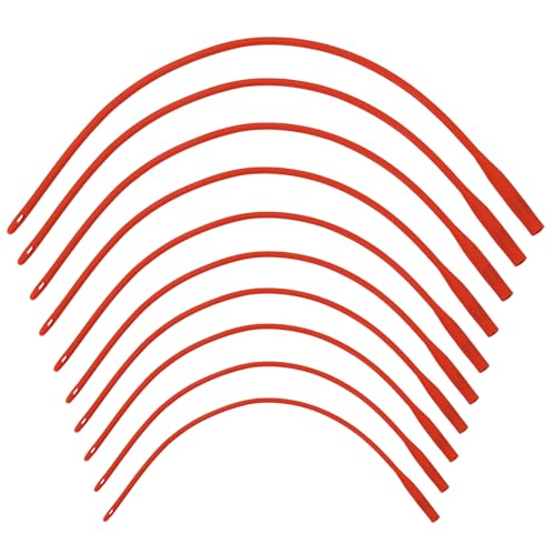 Abustle pig 5 Pieces Lamb Feeding Tubes Red Flexible Rubber Replacement Tubing Supplies for Lamb Sheep Piglet Rabbit Puppy Feeding (16 Inch x 16FR) (10 Pack 16 FR)