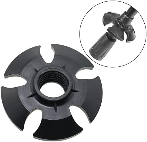 Miniatura 7 de MEETOOT 6 protectores de punta de poste de goma, cestas de nieve para bastón de senderismo, accesorio de repuesto para bastón de esquí, color negro