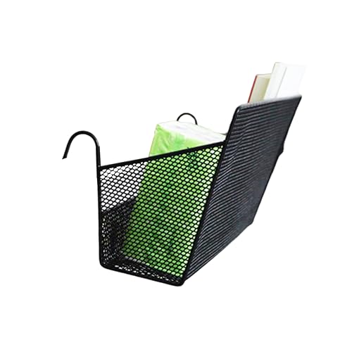Alipis Cesta Colgante De Almacenamiento De Hierro Para Dormitorio Organizador De Mesa Para Móvil y Accesorios Diseño Color Negro