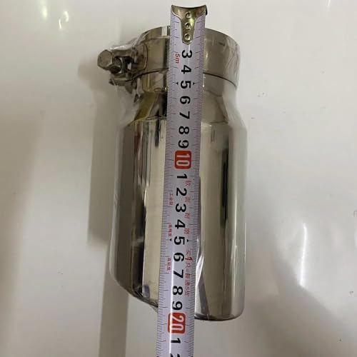 Tubo de escape coche pulido de 76mm a 101mm con silenciador de acero y terminación bend de 20cm 4