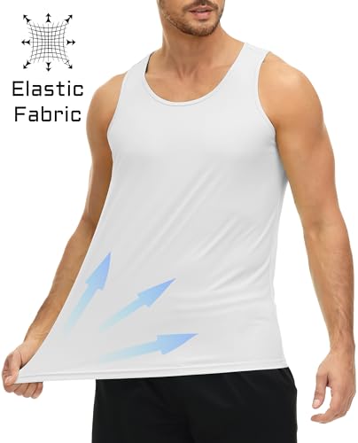MAGCOMSEN 3 Pack Men's UPF 50+ Tank Top Quick Dry Summer Workout Muscle Sleeveless Shirts for Swim Beach Bodybuilding4