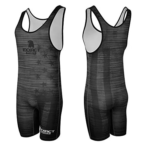 Exxact Sports Green "Patriot" Wrestling Singlets - black - Adult XL Cover