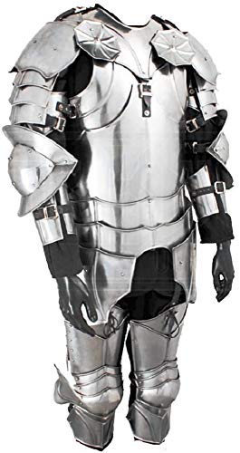 Gothic Wearable Half Suit of Armor LARP Halloween Costume Silver Suit of Armor
