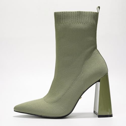 Cape Robbin Pointed Toe Booties for Women with Heels - Dressy Sock Boots and Heeled Ankle Boots, Chic Pointy Toe Booties for Women (Faina.A)3