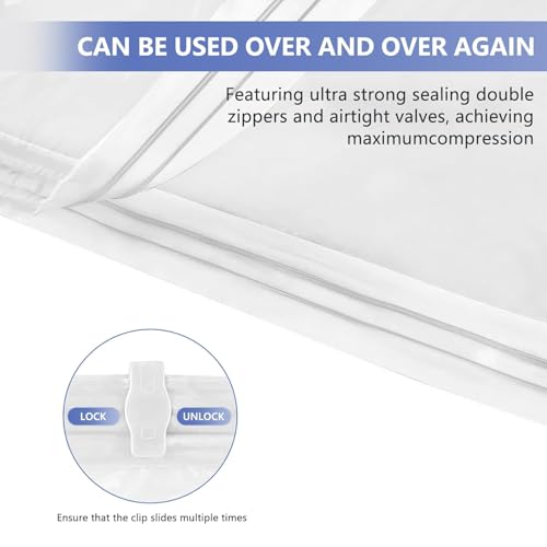 Image of Vacuum Storage Bags with Electric Pump, 4 Pack Large, Space Saver Bags with Triple-sealed Valve Airtight,Reusable Space Saver Compression Storage Bags For Packing