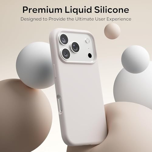 Image of Silicone Case for iPhone 17 Pro Max 6.9-Inch, Silky-Soft Touch Full-Body Protective Phone Case, Shockproof Back Cover for iPhone 17 Pro Max (Stone)